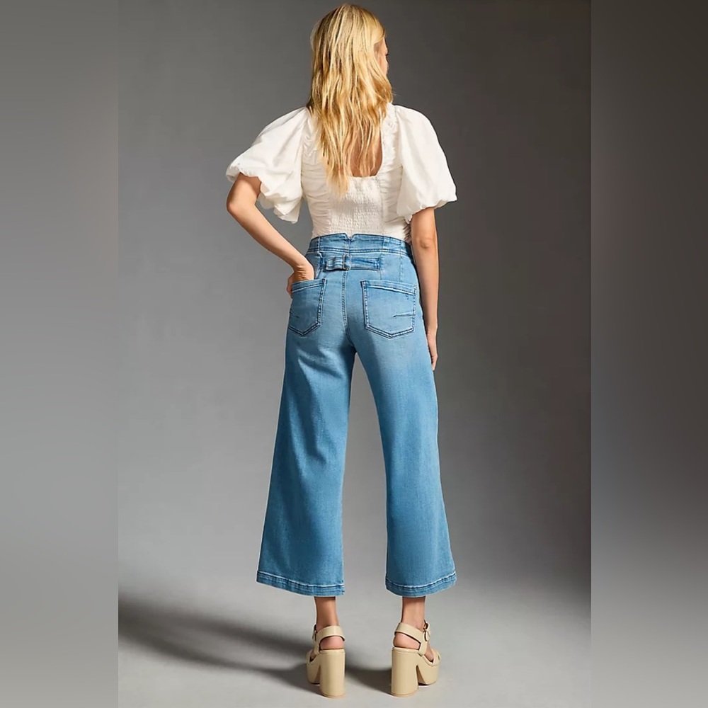 The Kit Cropped High-rise Wide-Leg Utility Denim Trouser by Pilcro - Picture 3 of 13